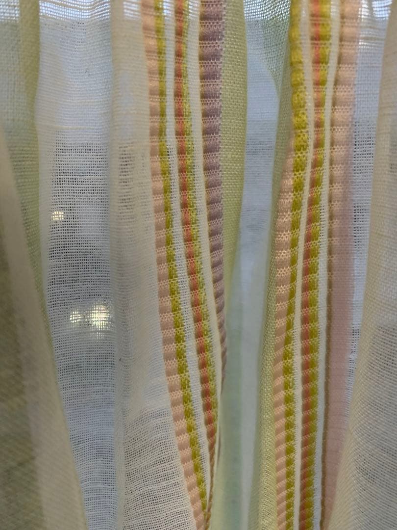 特価超美品フィスバカーテンfisba薄グリーン刺繍入1枚