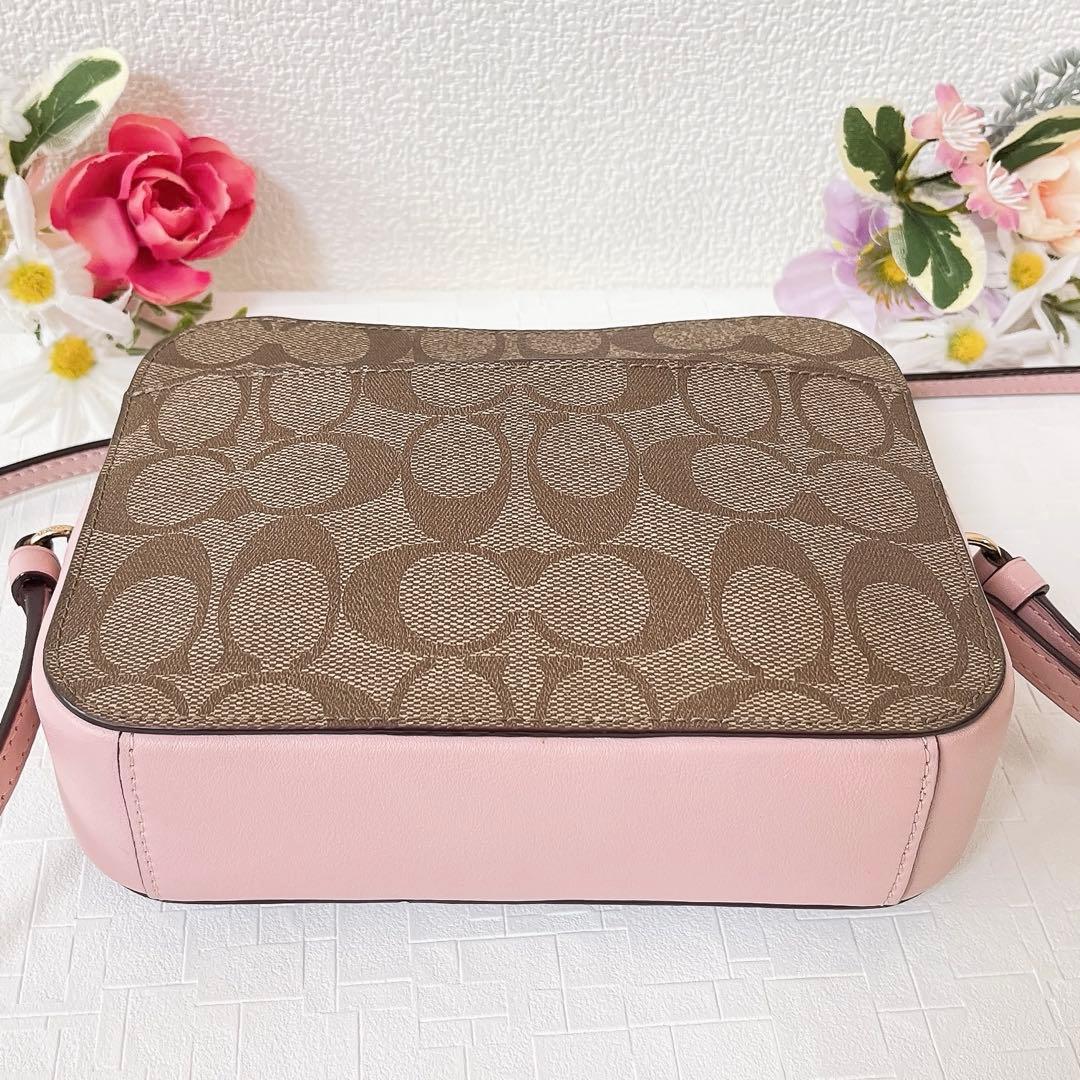 【極美品】COACH ショルダーバッグ ミニ カメラバッグ ブラウン系 ピンク