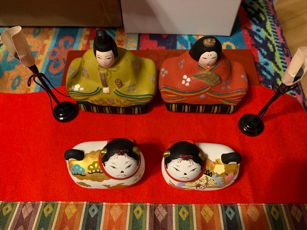 廃盤 須原陶磁工房 須はら張り子 犬筥 雛人形 雛祭り 有田焼 古い雛人形 窯焼