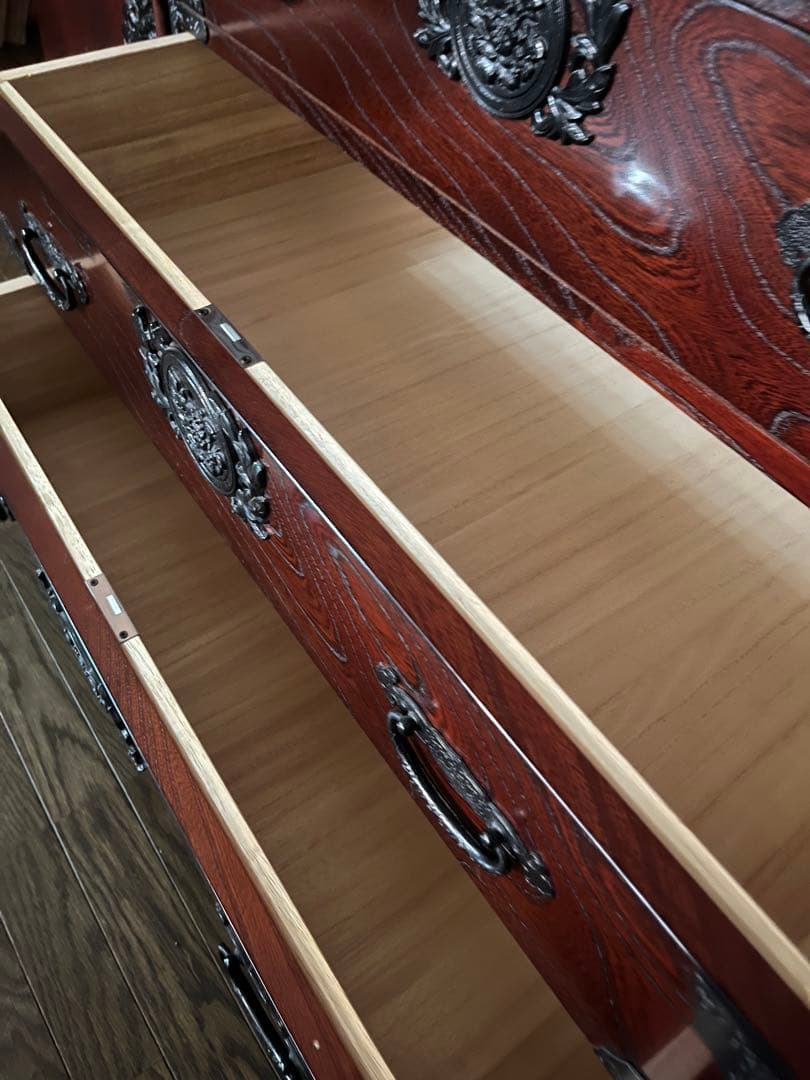 筑後民芸 民芸家具 時代箪笥 茶箪笥 欅 格子 民芸家具