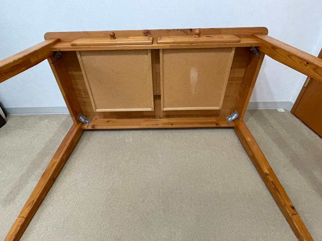 木製デスク（パイン材）　引き出し付き