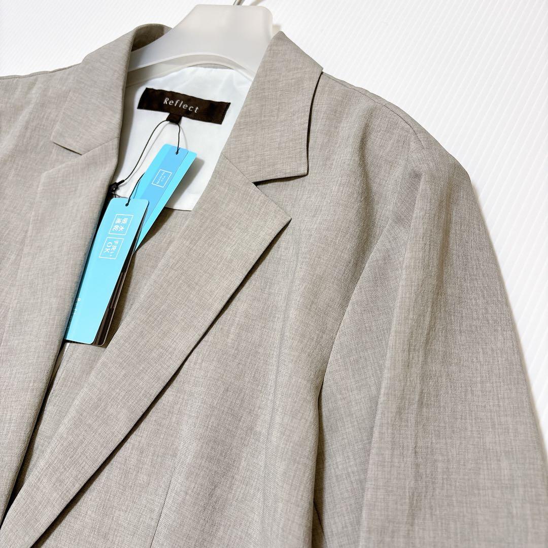 新品【リフレクト】テーラード　ジャケット　グレー　UV 速乾　シャンブレー