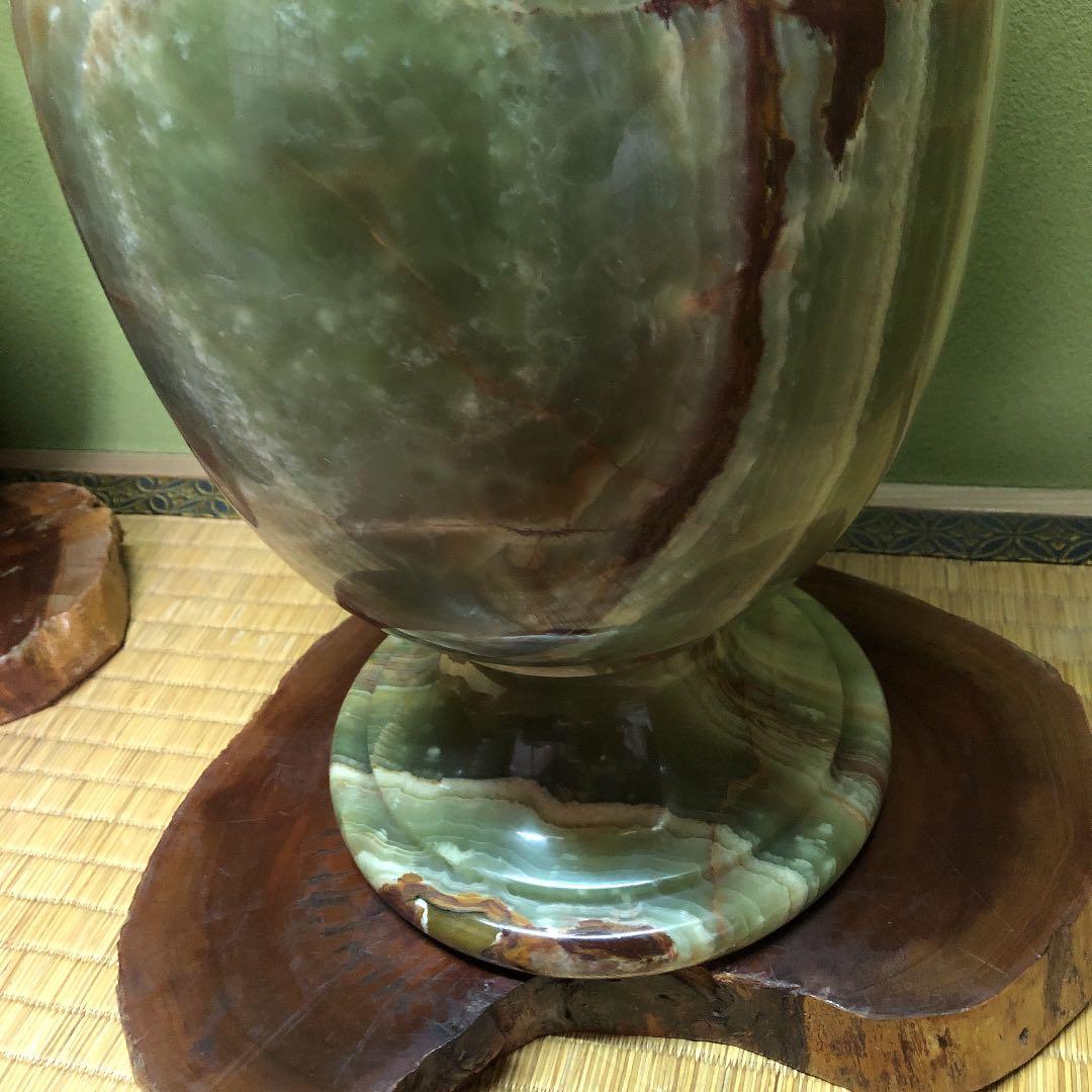 【お値下げ】超希少　オニキス特大サイズ　飾り壺　運気アップ　玄関飾り　床の間飾り