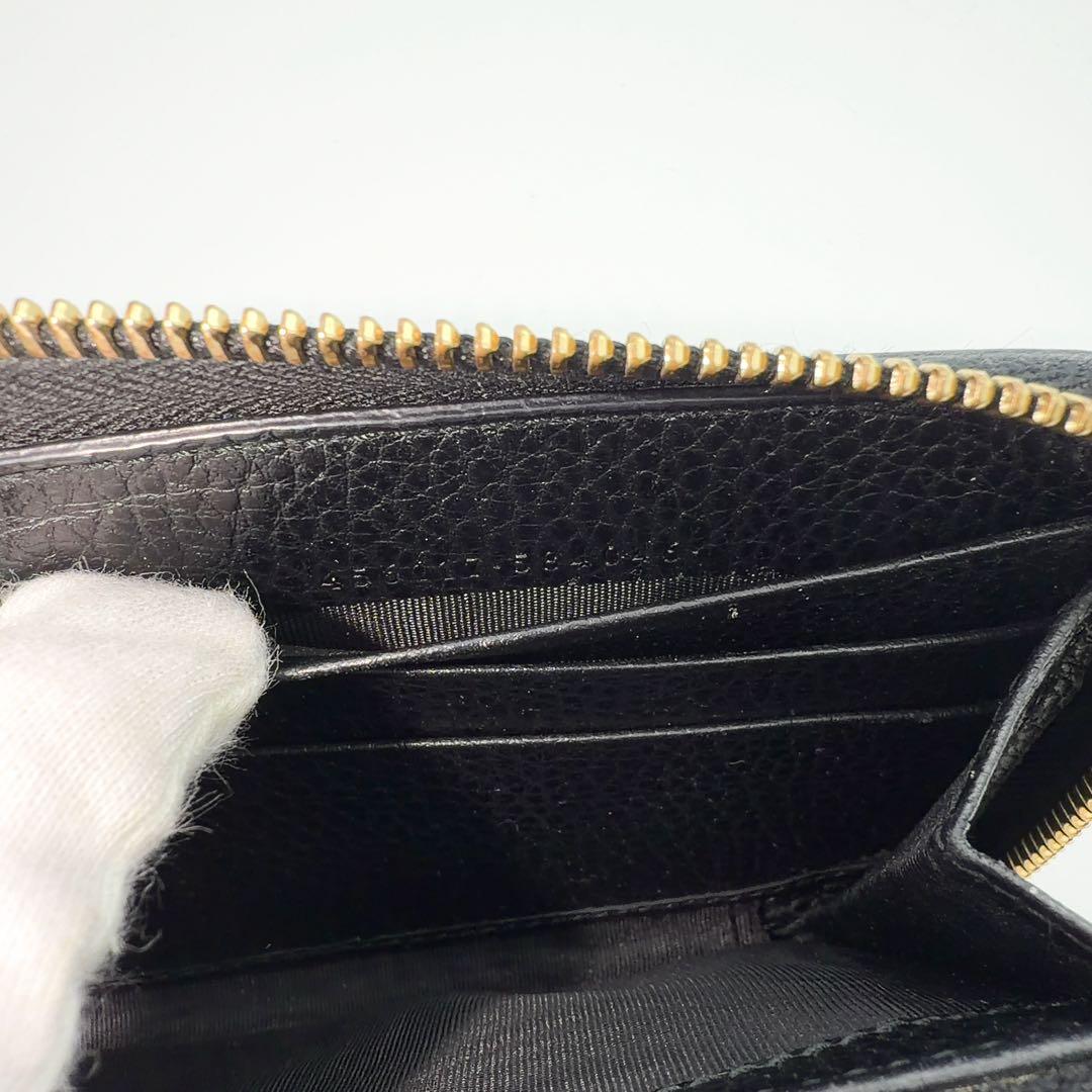 【最高峰美品】GUCCI グッチ GGマーモント ジッピーウォレット 長財布 黒