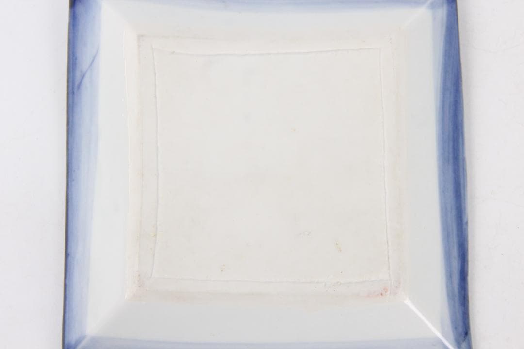 人間国宝 近藤悠三 作 染附 正方 皿 方皿　技工名品 FJ29-5