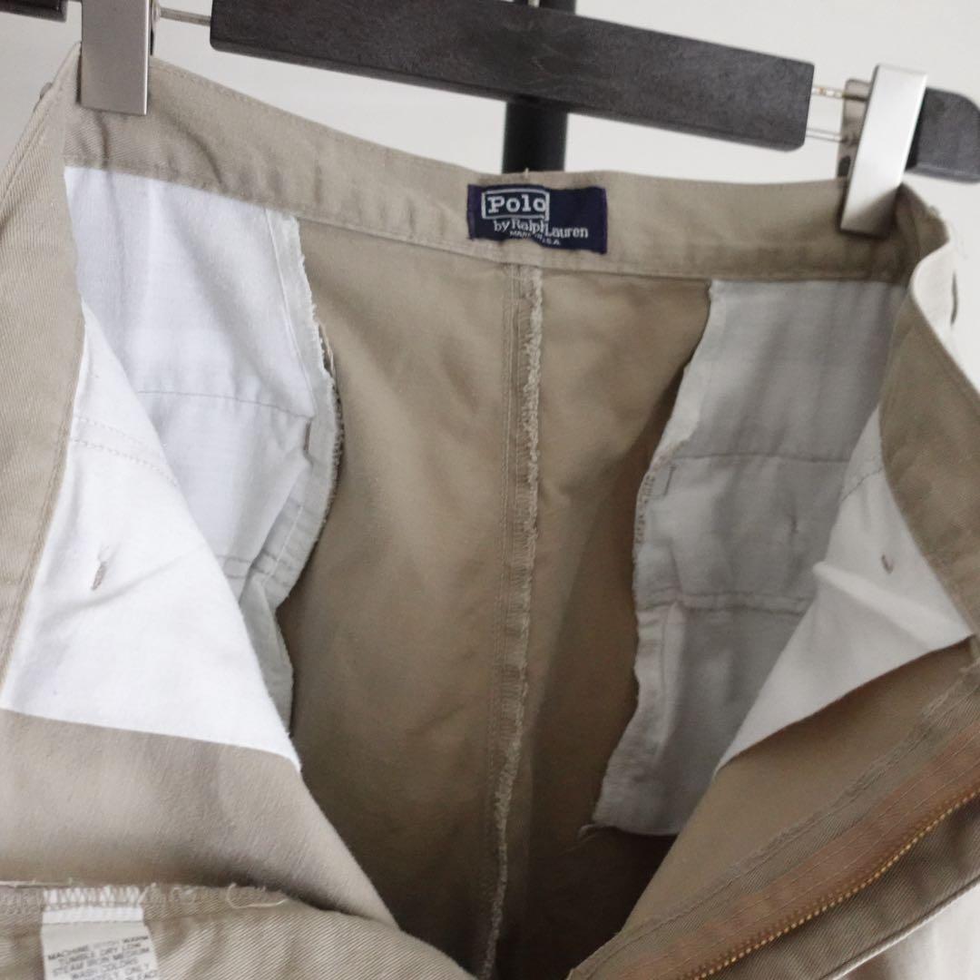 【USA製】Polo RalphLauren ポロチノ　2タックワイドチノパンツ