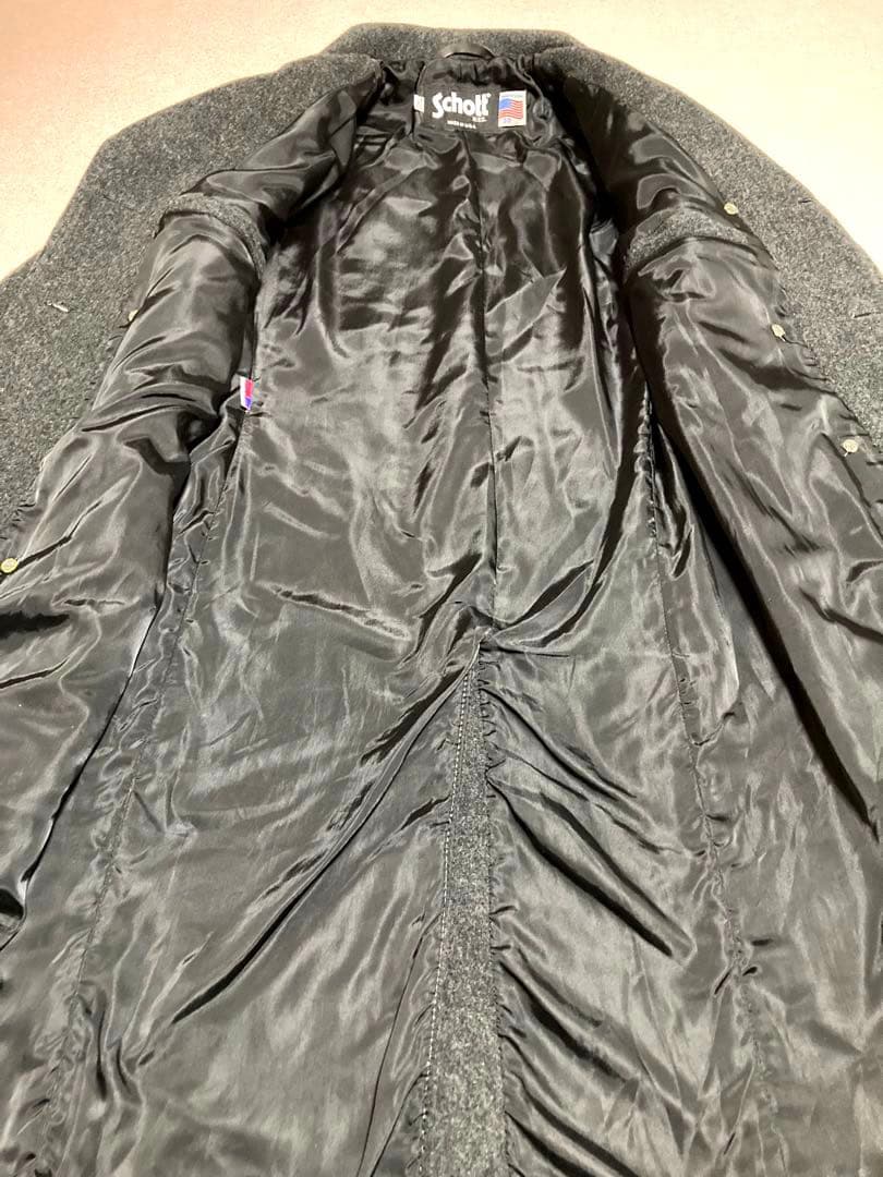 Schott ショット ウール メルトン ダブルブレスト ロングコート グレー