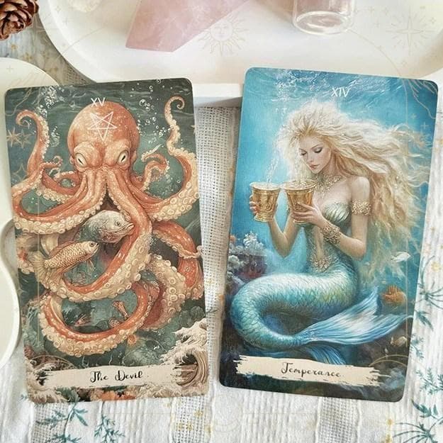 【正規品タロットカード】繊細な美麗イラスト✨マーメイドや海の精霊たちのタロット