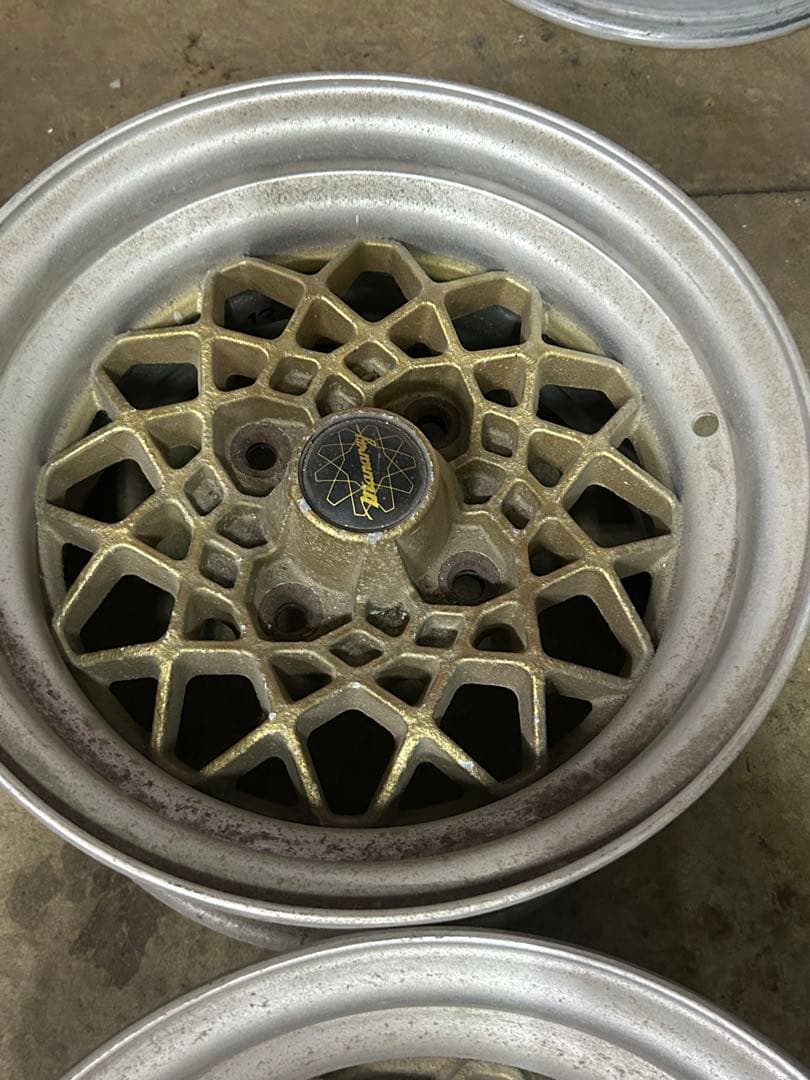 メッシュデザインホイール 13インチ ゴールド シルバー 希少 当時物