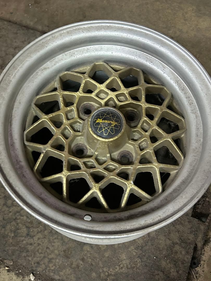 メッシュデザインホイール 13インチ ゴールド シルバー 希少 当時物