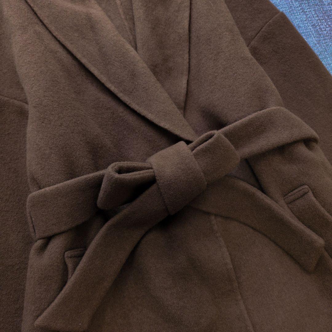 ロペ　近年モデル　ショールカラー　リバーコート　ベルト付き　ゆったり