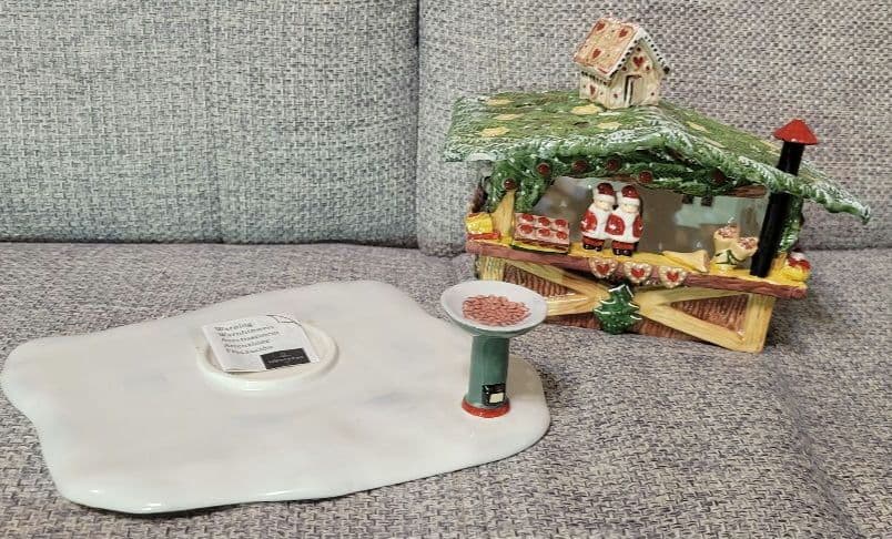 新品✨ビレロイアンドボッホ 陶器製クリスマスキャンドルハウス マジパンスタンド