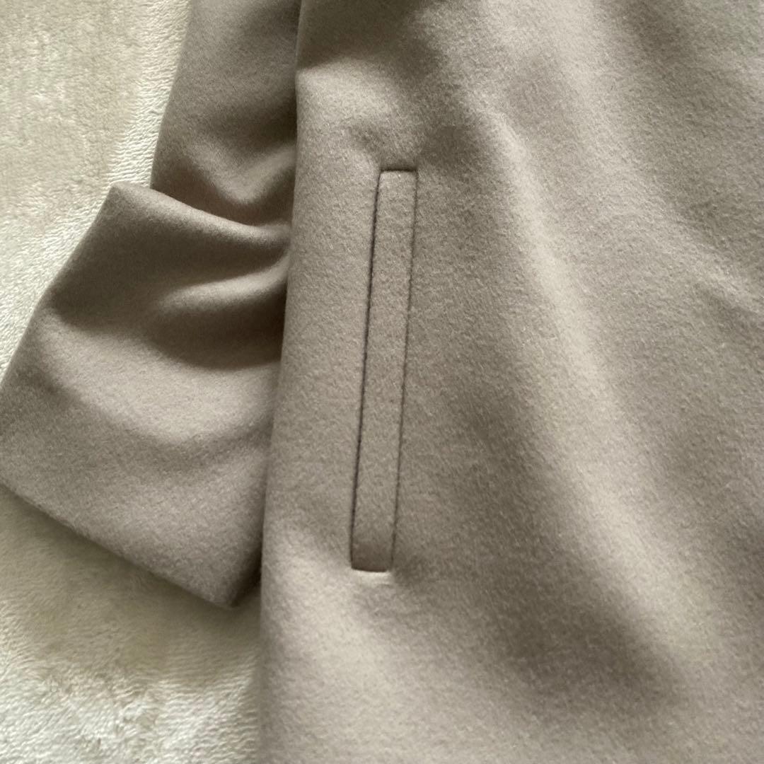 【美品】INDIVI 定価4.4万 2023AW ノーカラーコート ウール100