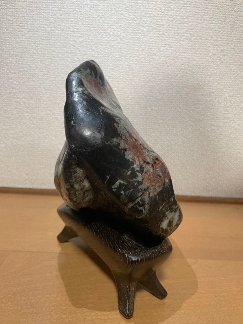 鑑賞石　菊花石　台座付き