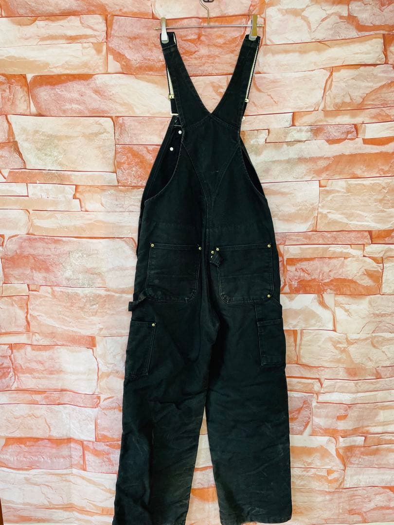 【激レア】カーハートcarhartt ダブルニーオーバーオール　80s星タグL黒