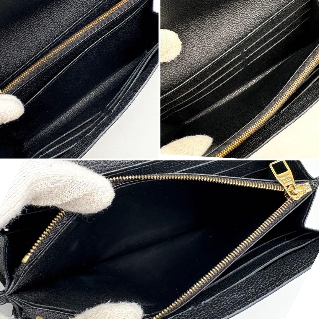 【極美品】ルイヴィトン アンプラント ポルトフォイユサラ 黒 長財布 ブラック