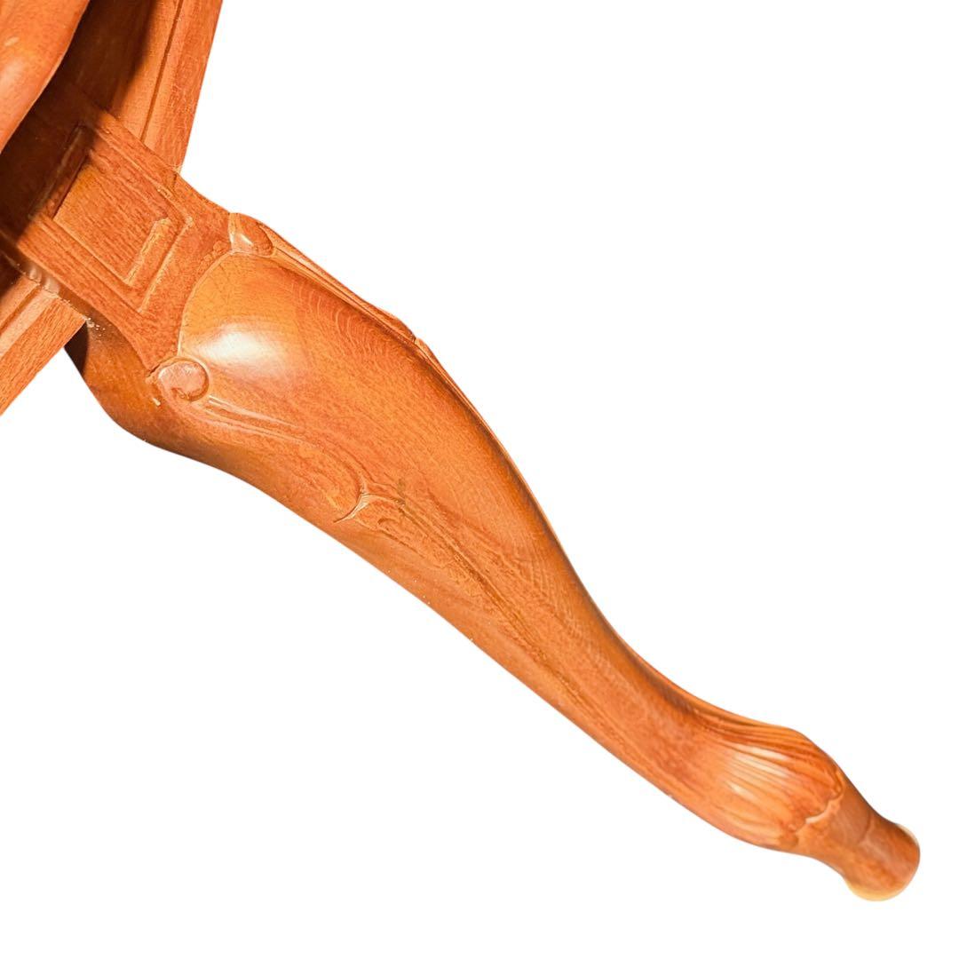 HR852 【象嵌彫刻が素敵】イタリア　猫脚　ローテーブル　イタリア