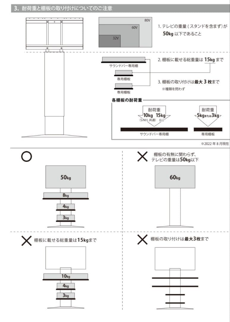 WALL インテリアテレビスタンド V3 ハイタイプマルチデバイスホルダーセット