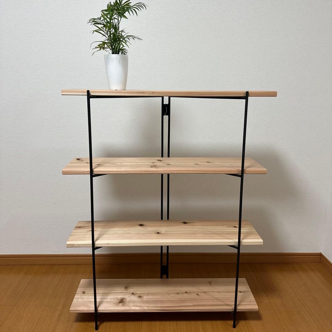 アイアンシェルフ　アイアンラック　折り畳みラック　4段　什器　飾り棚　観葉植物棚