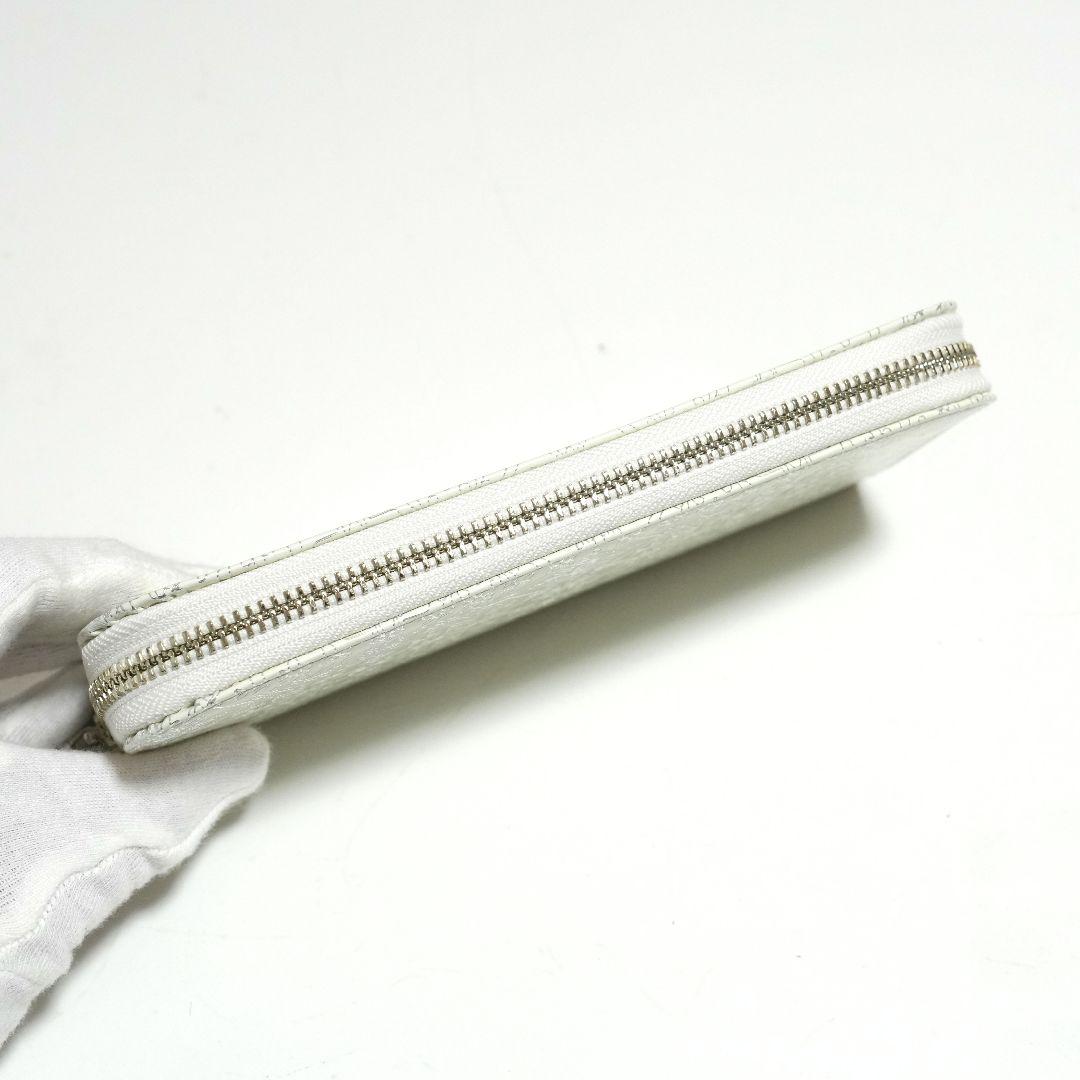 【未使用新品】友禅文庫 シルバー箔押し ファスナー長財布 牛革 日本製