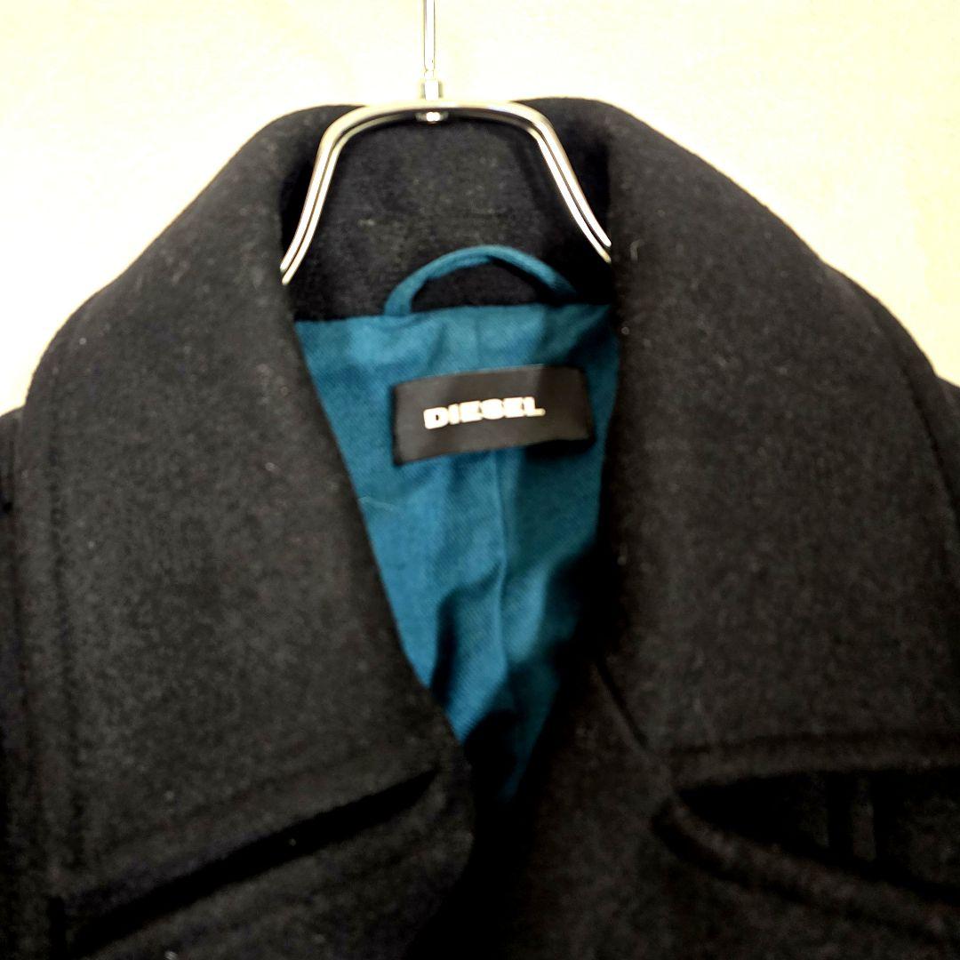 DIESEL ディーゼル ピーコート メタルボタン ウールコート ブラック L