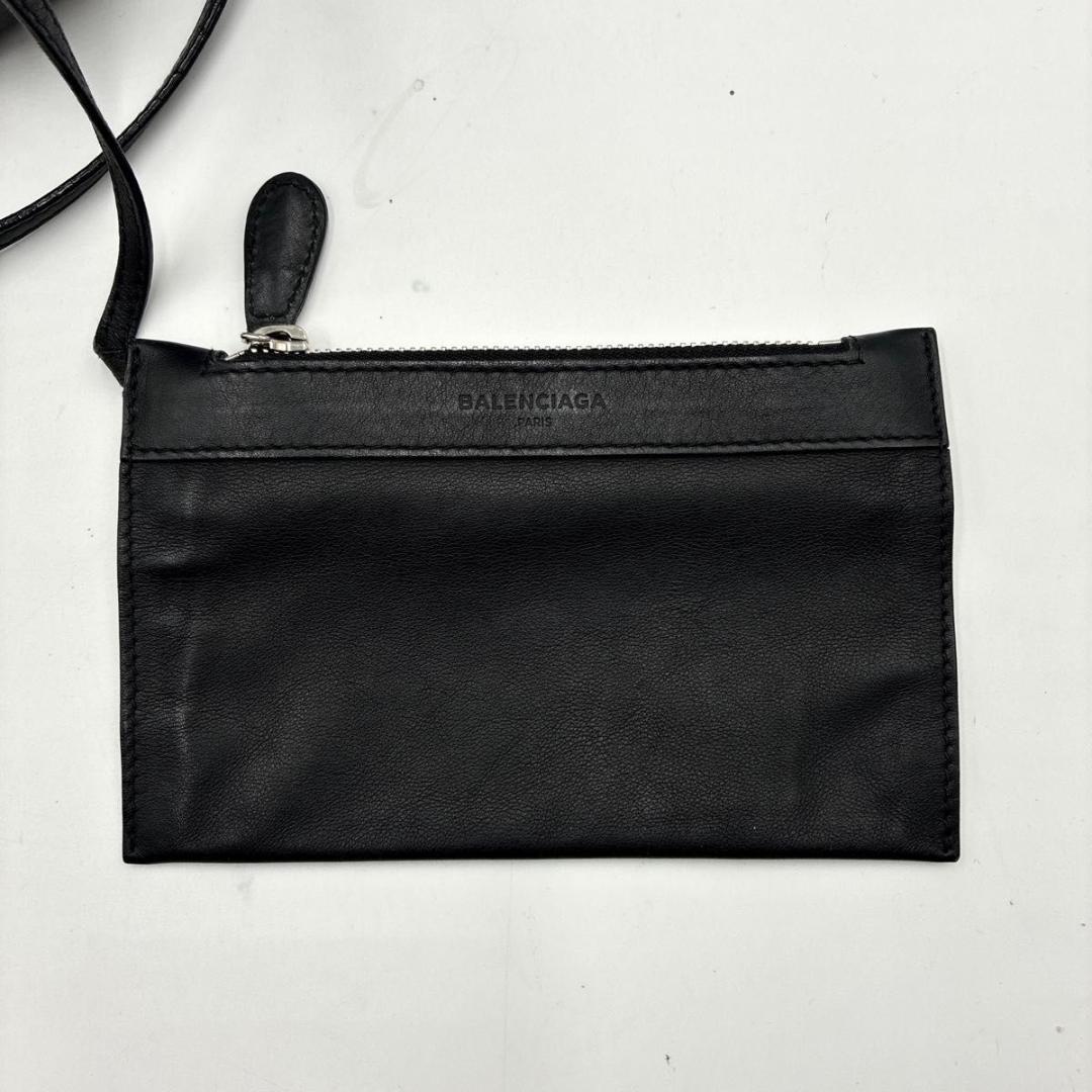 ♡Ria♡　バレンシアガ ネイビーカバス XS パンチングロゴ レザー