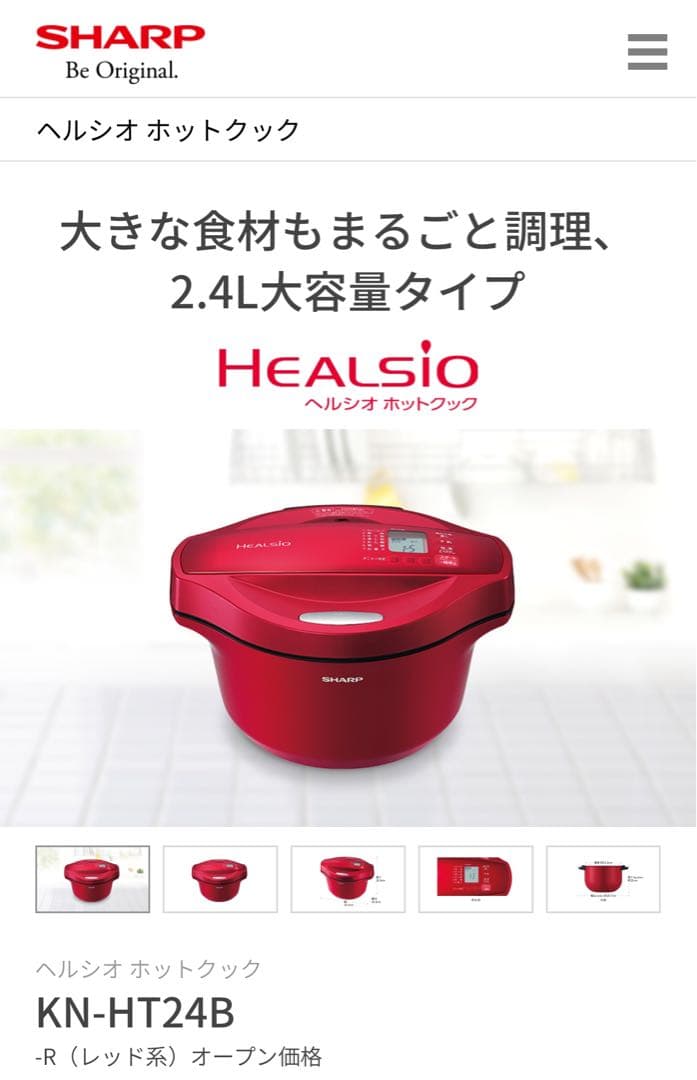 SHARP ヘルシオホットクック KN-HT24B-R