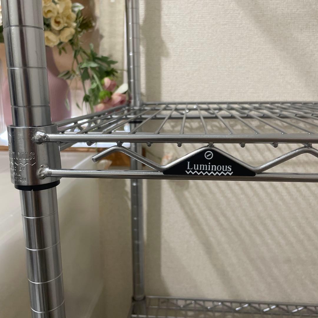 美品　Luminous スチールラック 4段 シルバー NLH7615-4