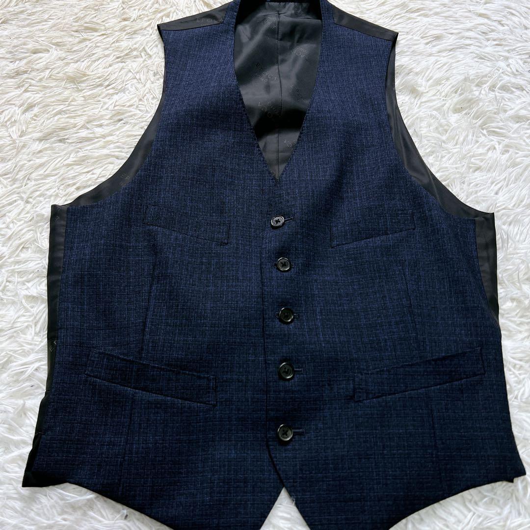 【希少】エポカウォモ スーツ スリーピース 総柄 ネイビー L