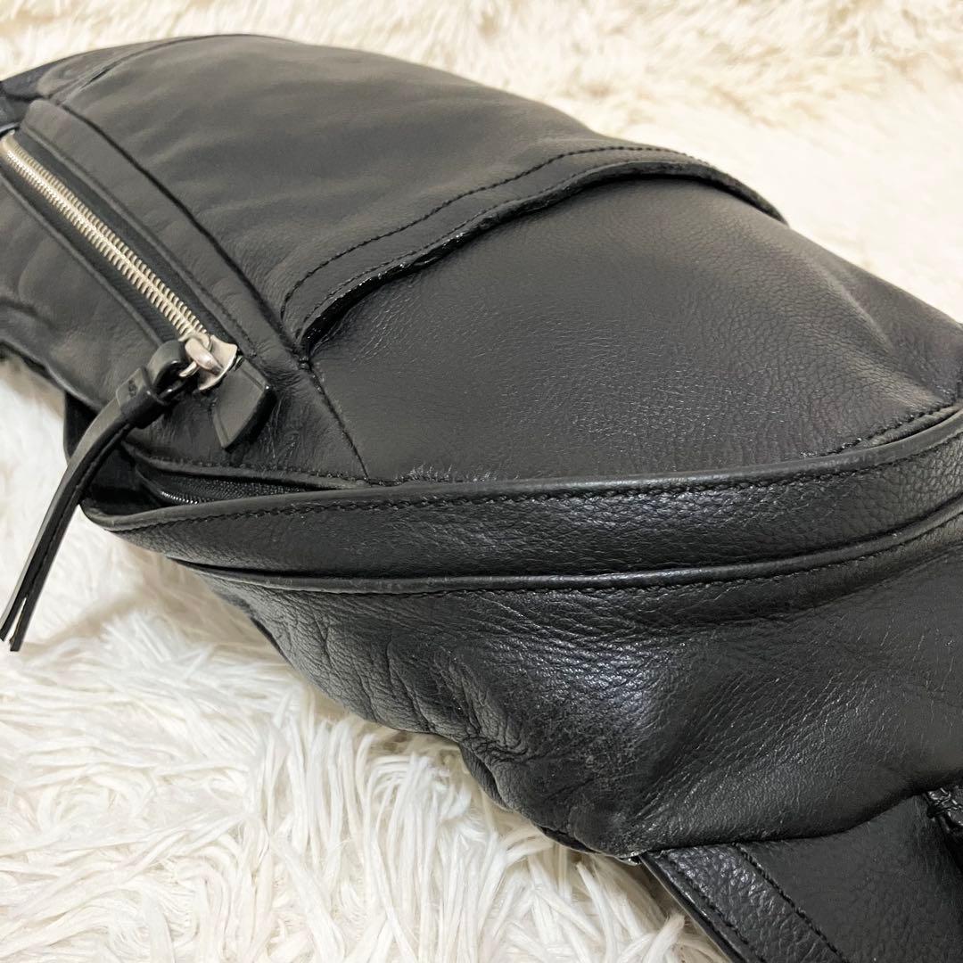 【美品】COACH ボディバッグ クロスボディ レザーブラック