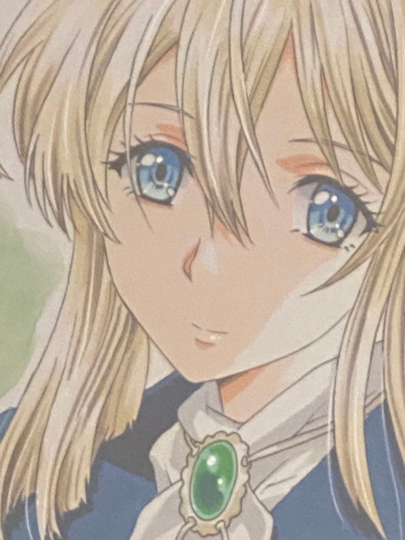 かわらじま晃直筆イラストサイン色紙　ヴァイオレット