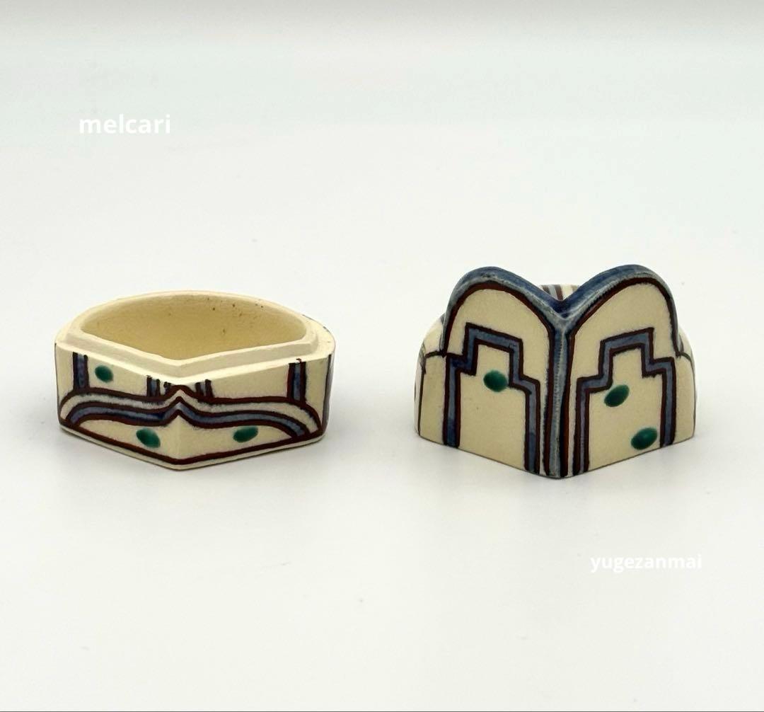 清閑寺窯　杉田祥平　絵安南冠　香合　茶道具　本人作