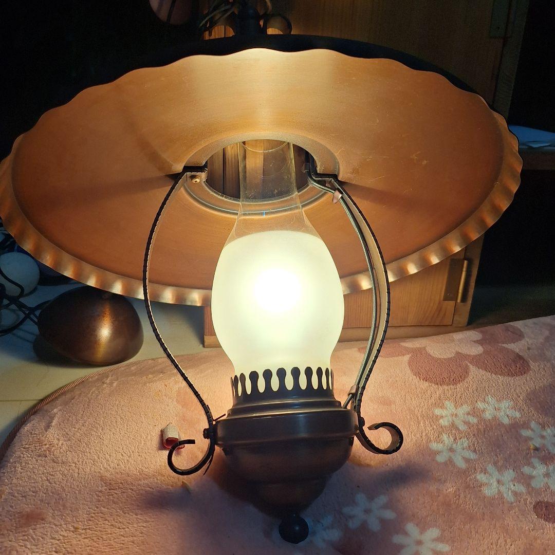 アンティーク調 オイルランプ型 ペンダントライト（ブロンズ）吊り下げ照明