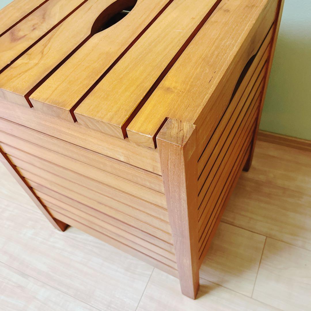 スキャンティークのスツールボックス　椅子チェア兼用目隠し収納家具