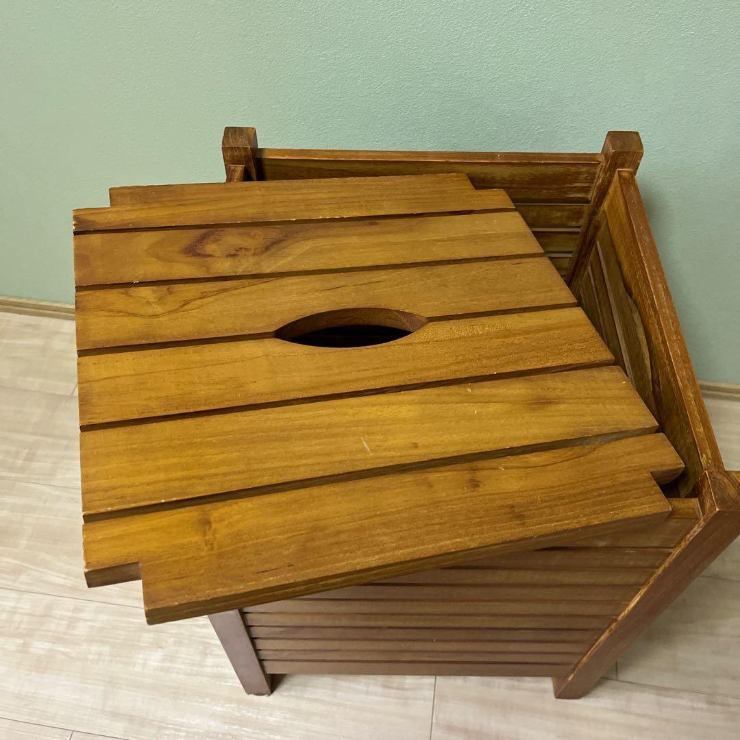 スキャンティークのスツールボックス　椅子チェア兼用目隠し収納家具