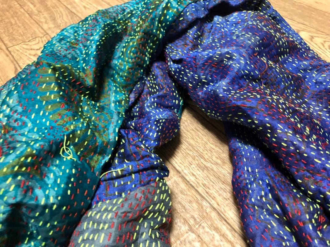 ★レア★ほぼ未使用★Leh レー シルク 袈裟バッグ 刺し子 ボディバッグ