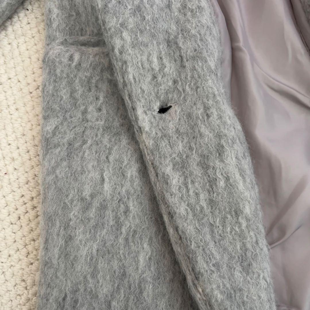 gypsophila ミドル丈オーバーサイズシャギーコート ダークグレー