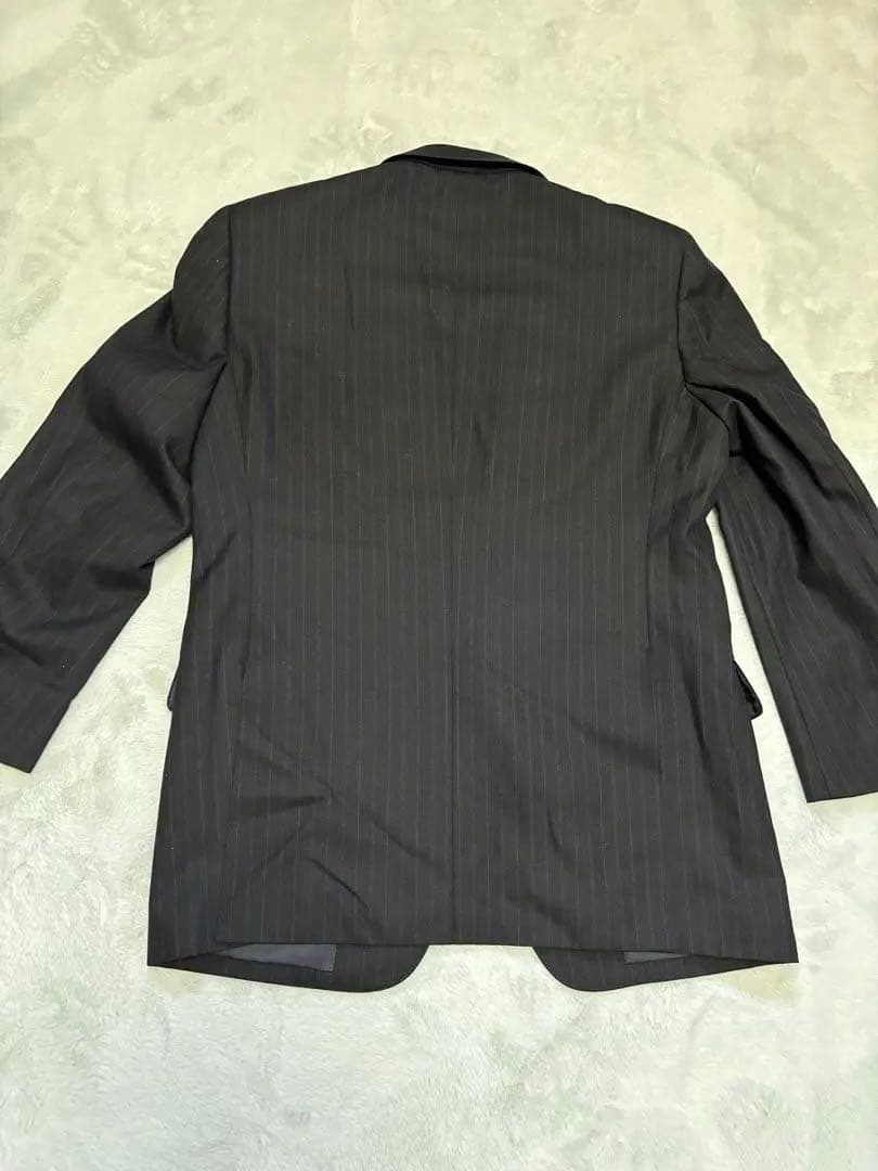 【美品】バーバリー　セットアップスーツ　濃紺ストライプ スーツ 表地毛100%