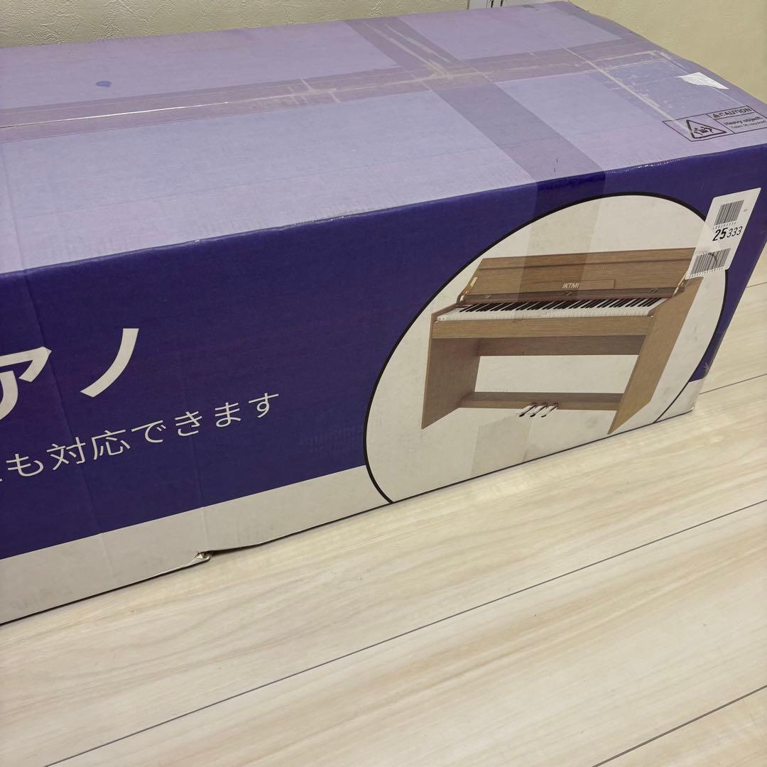 IKTMI 木製 電子ピアノ 88鍵 アップライト ペダル付き ピアノカバー