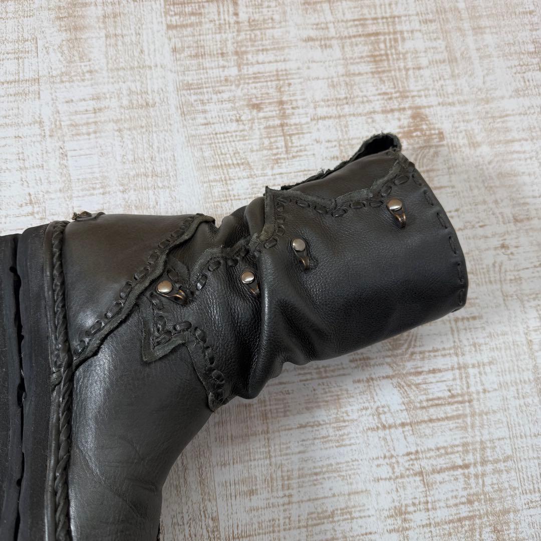 14th Addictionブラックレザー　ブーツ 35 Y2k ブーツ