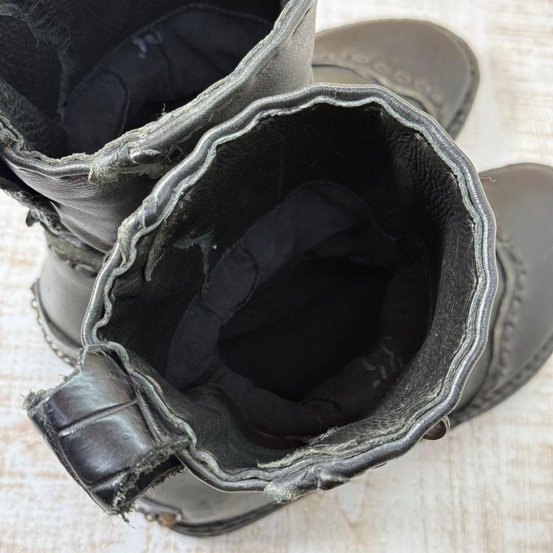 14th Addictionブラックレザー　ブーツ 35 Y2k ブーツ