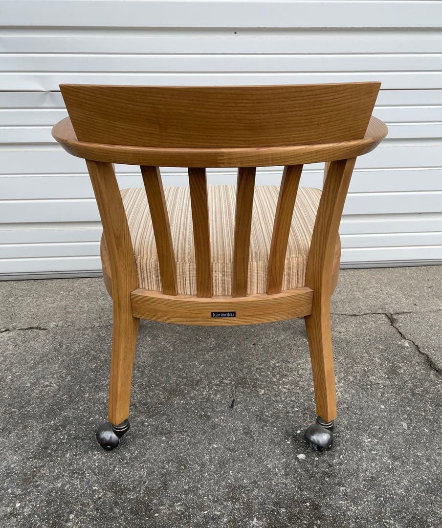 稀少/カリモク家具/ダイニングチェア/アームチェア/椅子/キャスター付き/②