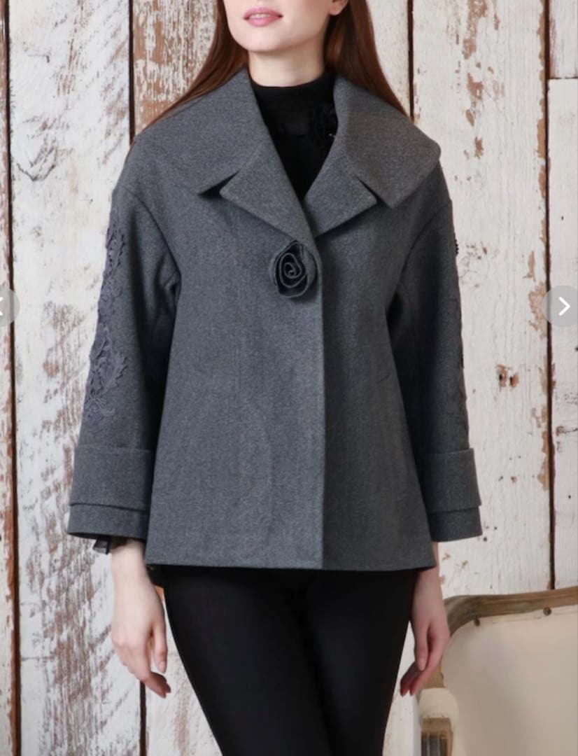 スーパービューティー☆44☆2025秋冬カタログ掲載品　レース使いのジャケット