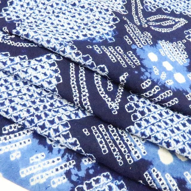 専用Y3438◆有松鳴海絞り 綿 背・居敷当て付 手縫い 高級浴衣 洗える夏着物