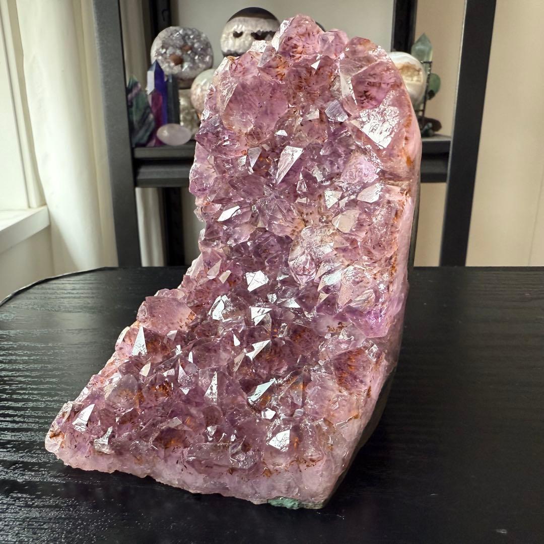 天然石タイチンルチルクォーツ共生アメジストの原石　置物　鉱物NO.010404