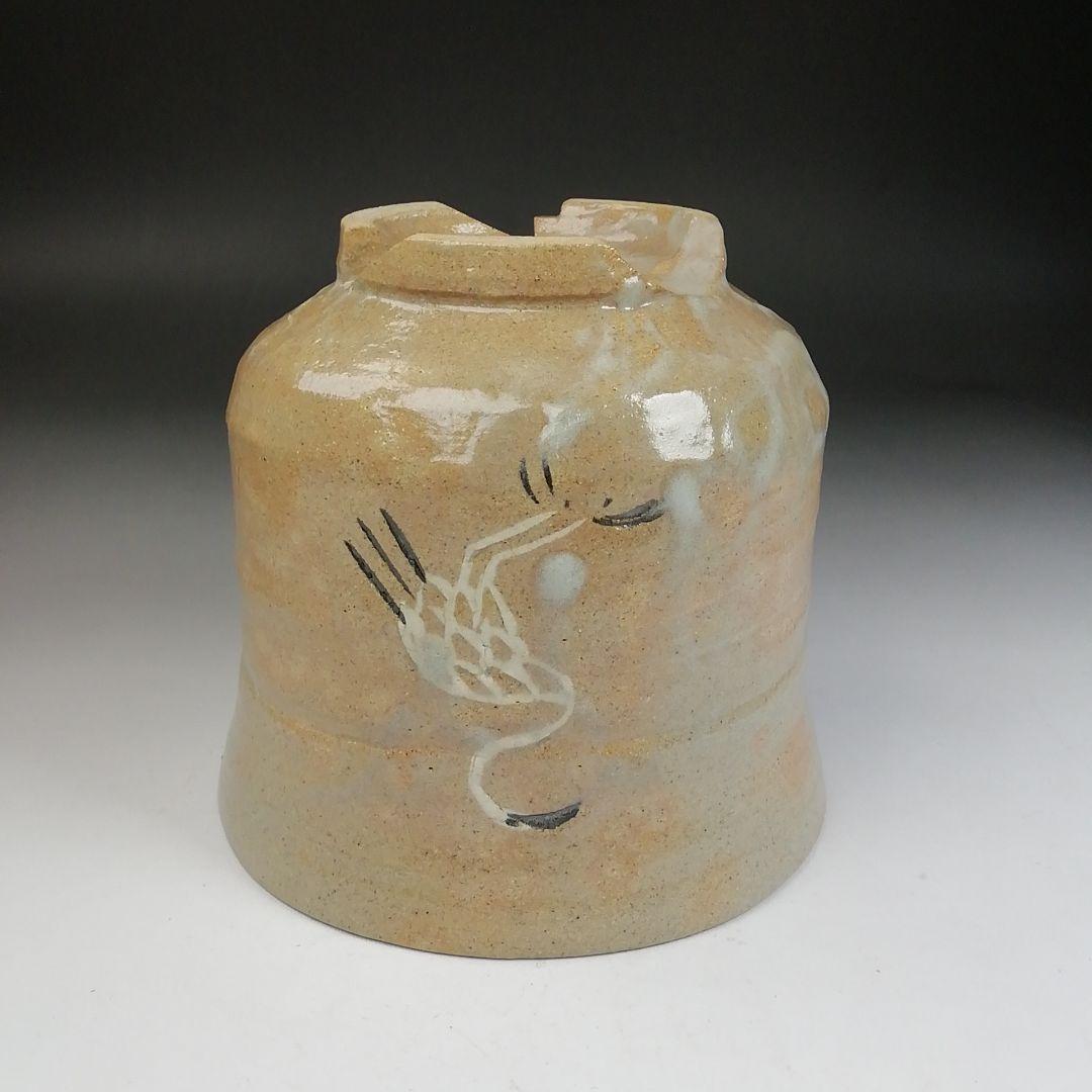 Ｔ９７８　茶碗　『立鶴』『筒茶碗』『廣州窯 造』　共箱　抹茶碗　茶道具