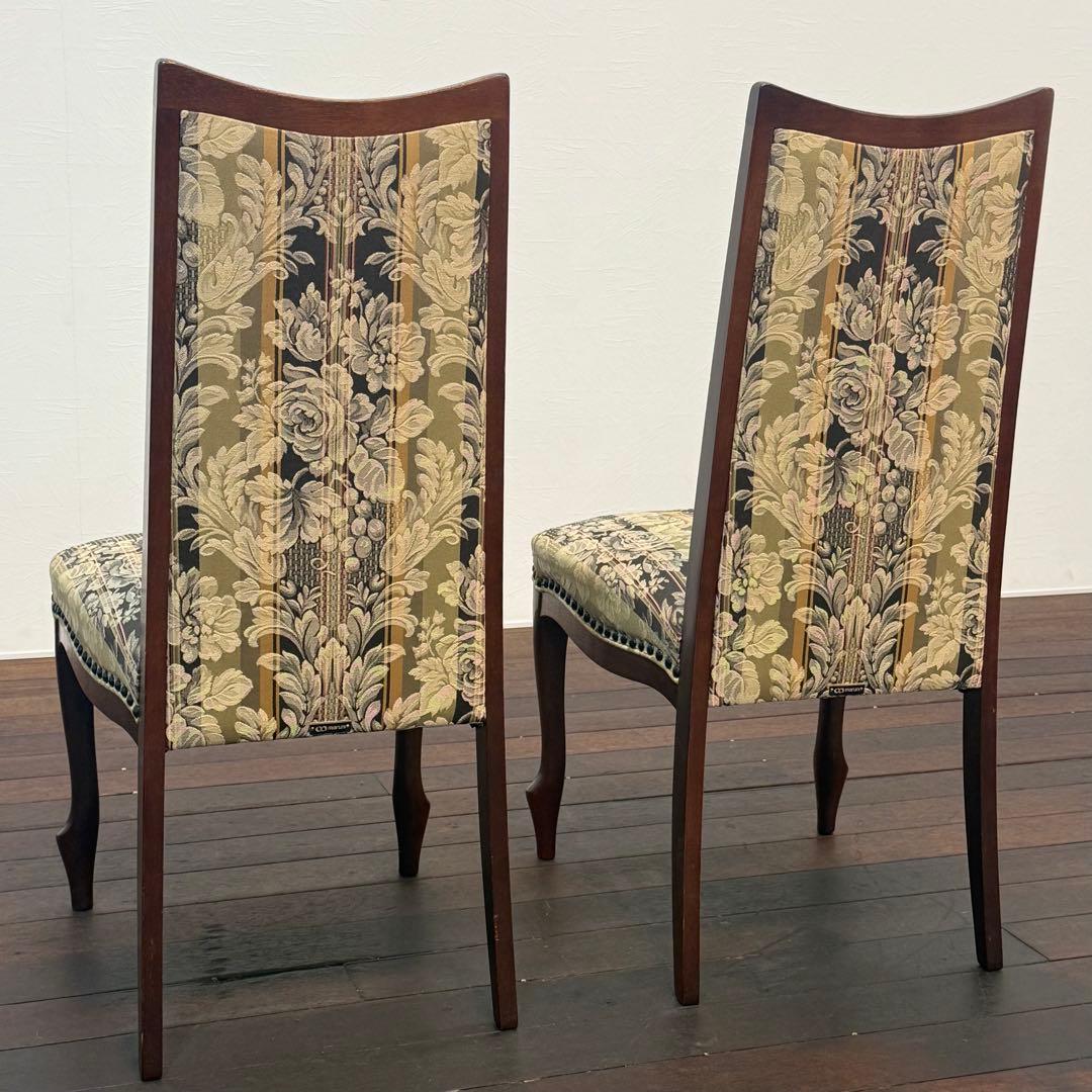 H21K17b マルニ木工 ベルサイユ 猫脚 ダイニングチェア2脚セット