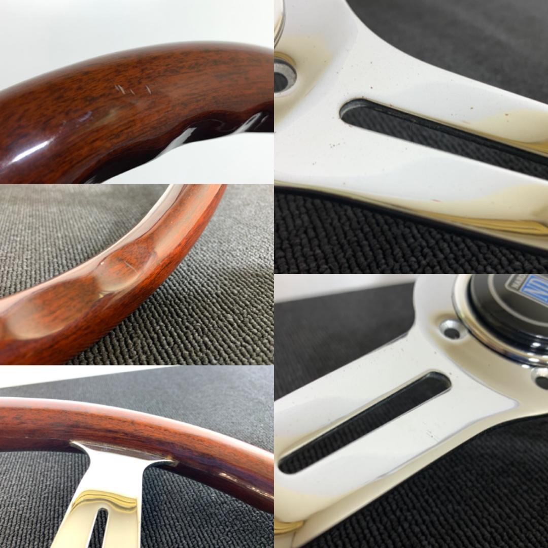 エムズスピード ウッドステアリング ホーンボタン付 メッキ輝き良好 希少