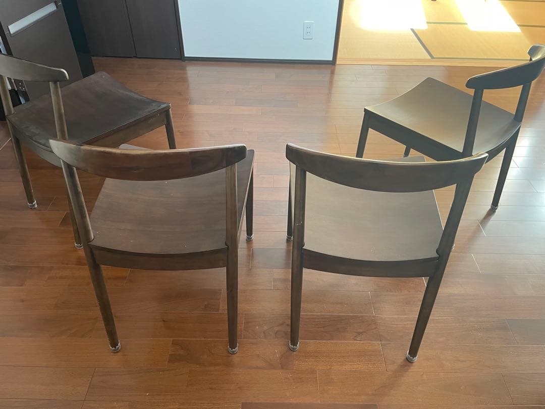 ダークブラウン 木製ダイニングチェア☆2☆送料込