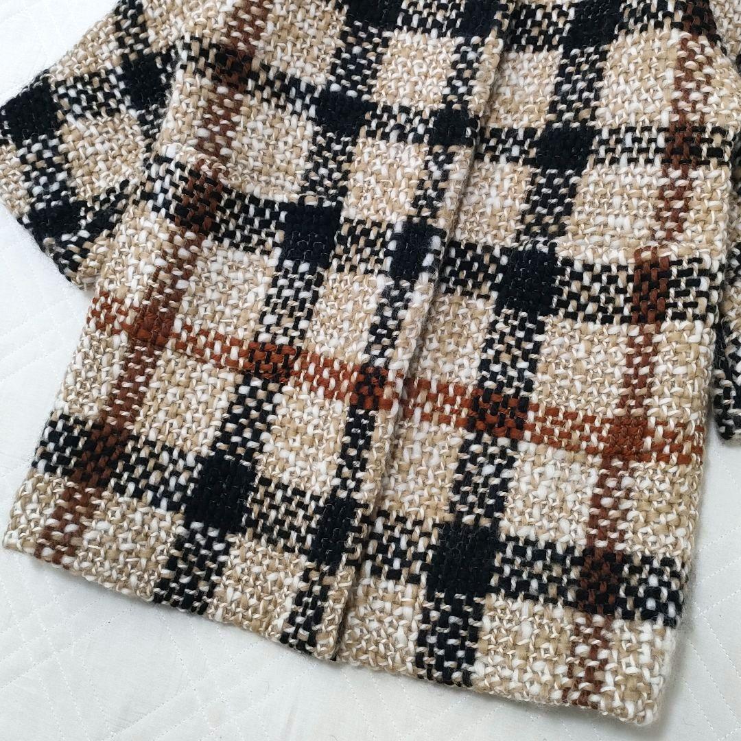 【希少】DAKS　ローゲージツイード　ニットコート　ハウスチェック　サイズ38